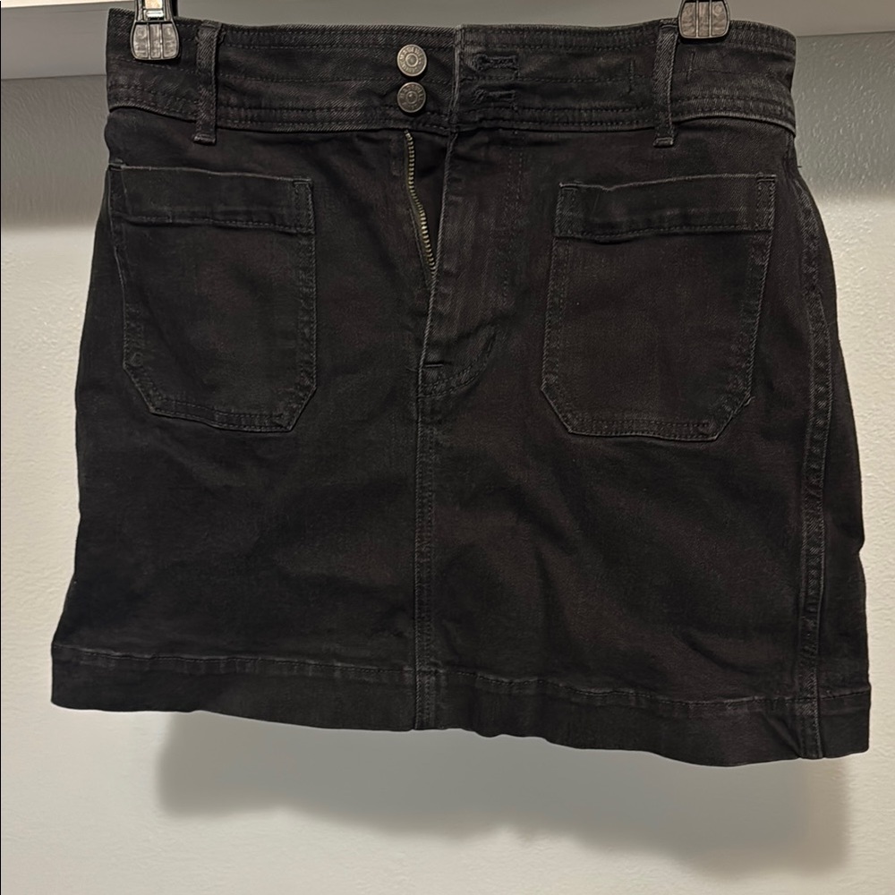 Madewell Black Denim Mini Skirt